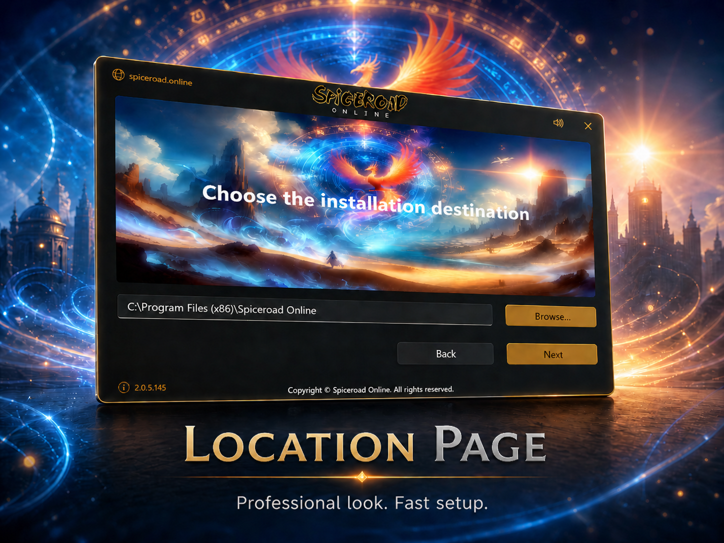 Installer location page screenshot