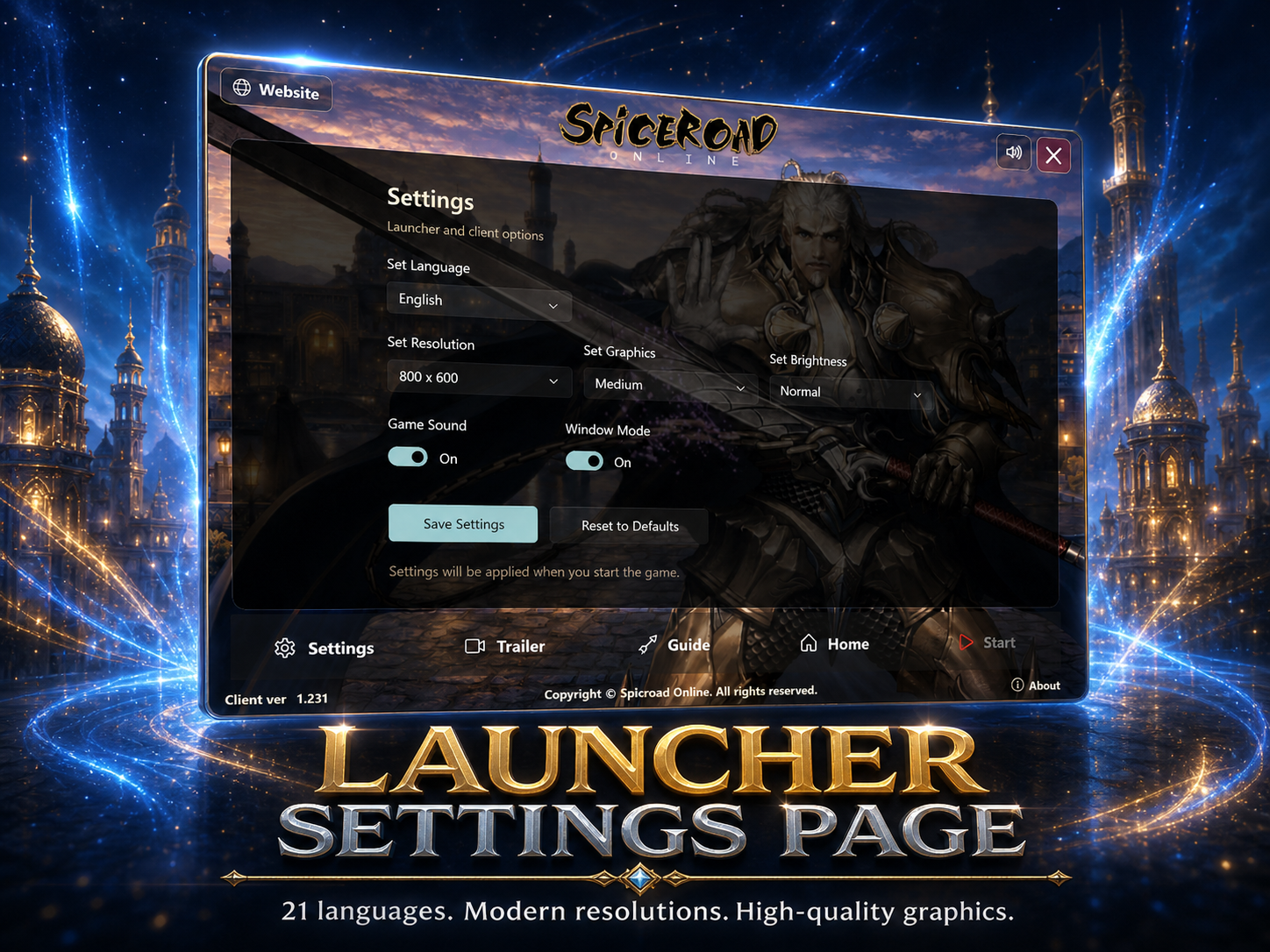Launcher settings screenshot