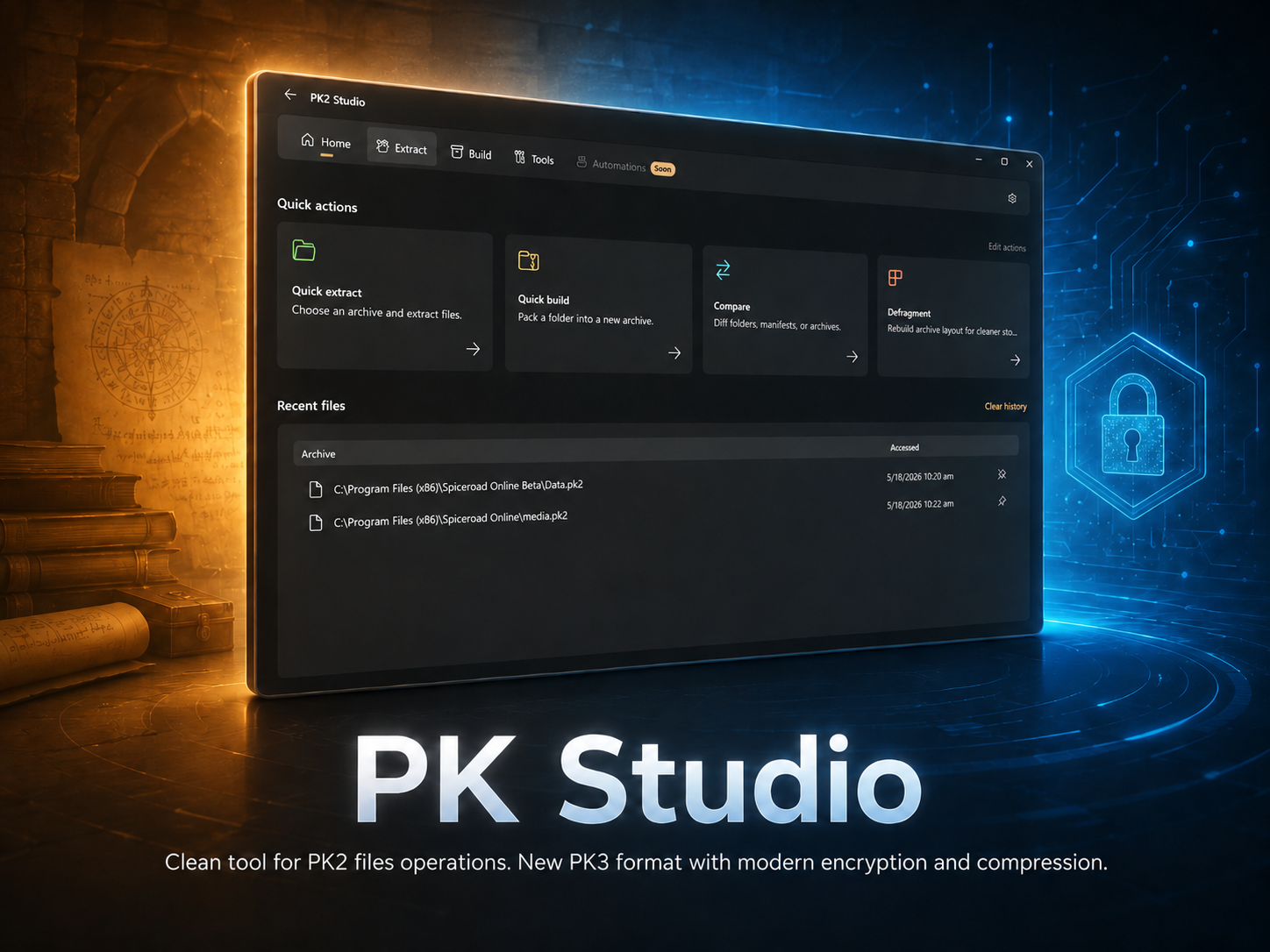 PK Studio home page workspace overview