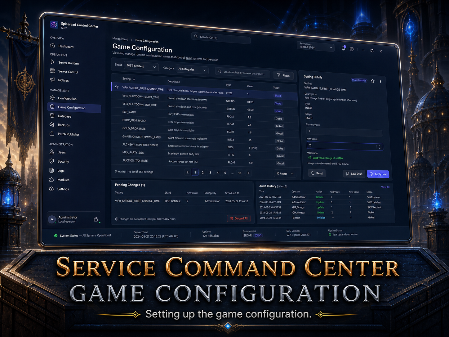 Server Command Center game page screenshot